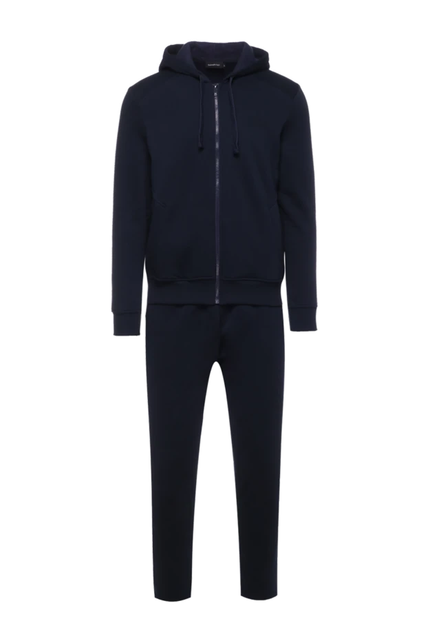 Ermenegildo Zegna man men's sports suit made of cotton and polyester, blue купить с ценами и фото 156211 - photo 1