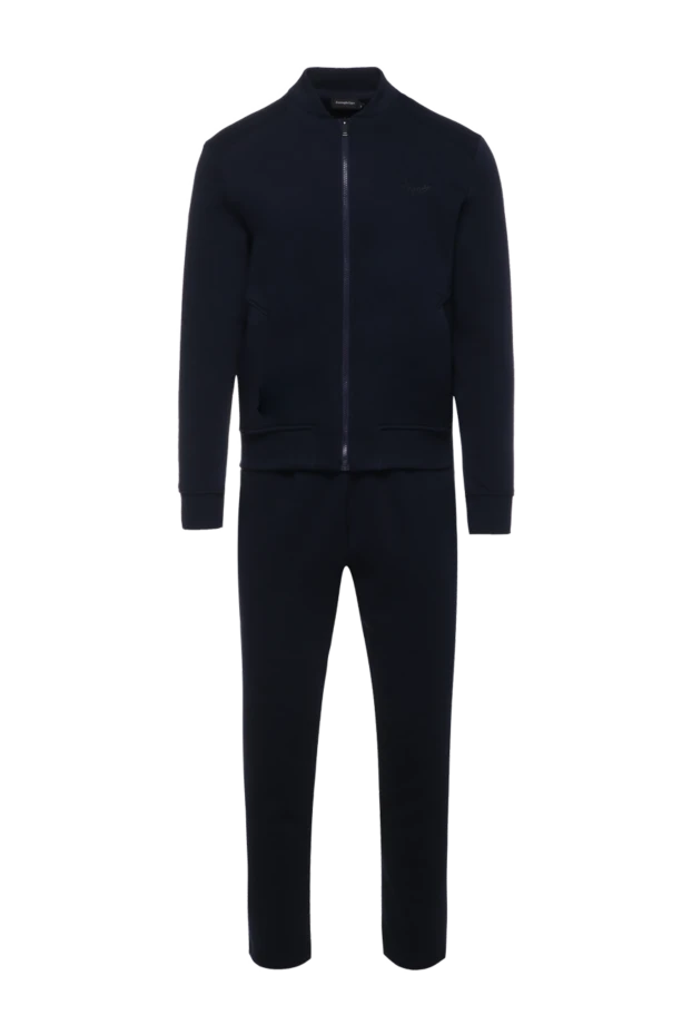 Ermenegildo Zegna man men's sports suit made of cotton and polyester, blue купить с ценами и фото 156212 - photo 1