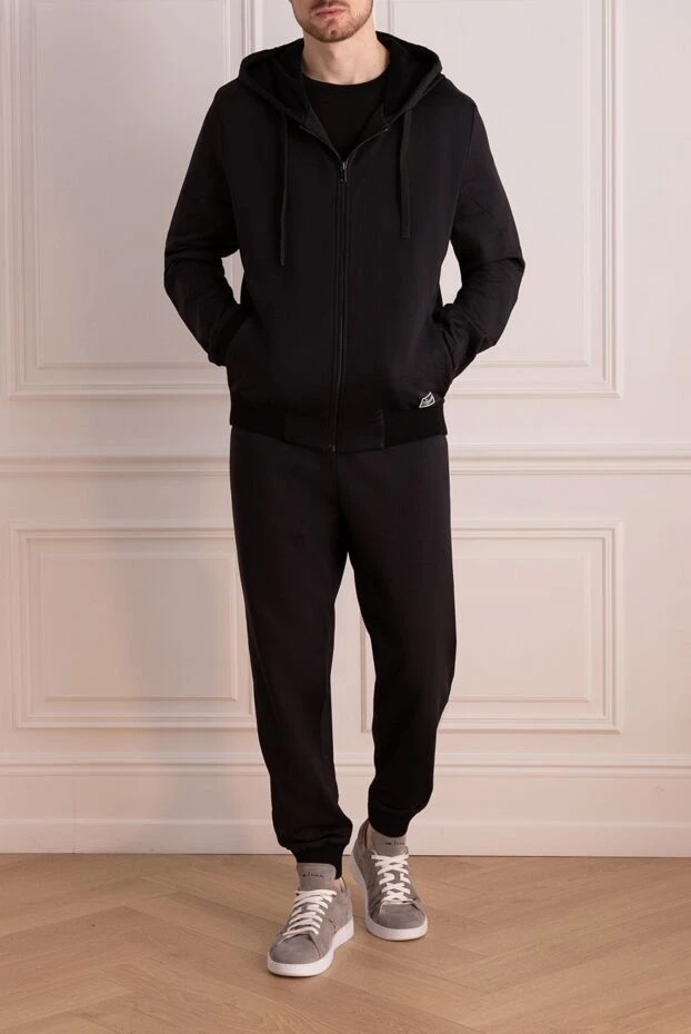 Ermenegildo Zegna man men's sports suit made of cotton and polyamide, black купить с ценами и фото 156219 - photo 2