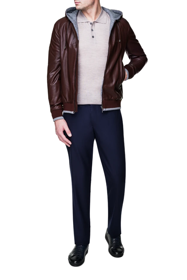 Cesare di Napoli man burgundy leather jacket for men купить с ценами и фото 156221 - photo 2