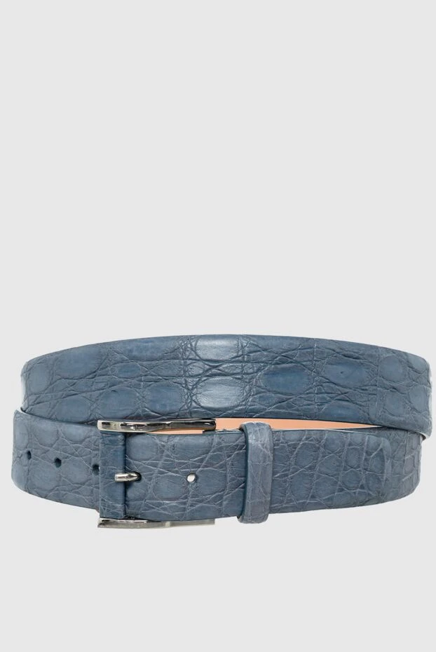 Cesare di Napoli man blue crocodile leather belt for men купить с ценами и фото 156272 - photo 1