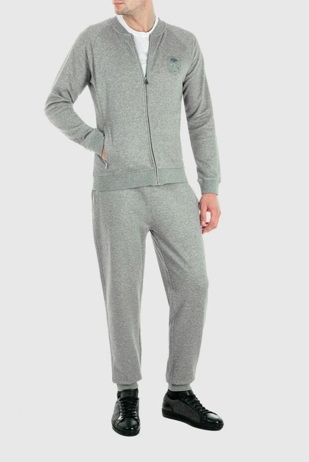 Corneliani man men's sports suit made of cotton and polyamide, gray купить с ценами и фото 156292 - photo 2