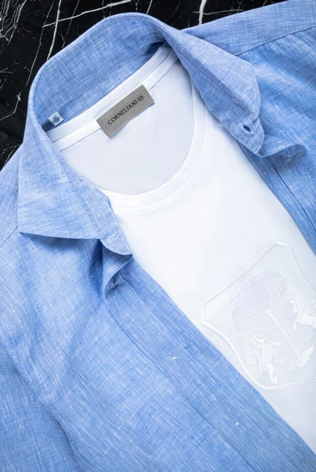 Corneliani елтаңба тігілген және жеңі контрастты тігілген футболка
 156293 - фото 2