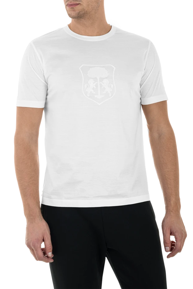 Corneliani man white cotton t-shirt for men купить с ценами и фото 156293 - photo 2