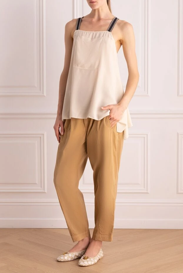 Citizens of Humanity woman beige cotton trousers for women купить с ценами и фото 156302 - photo 2