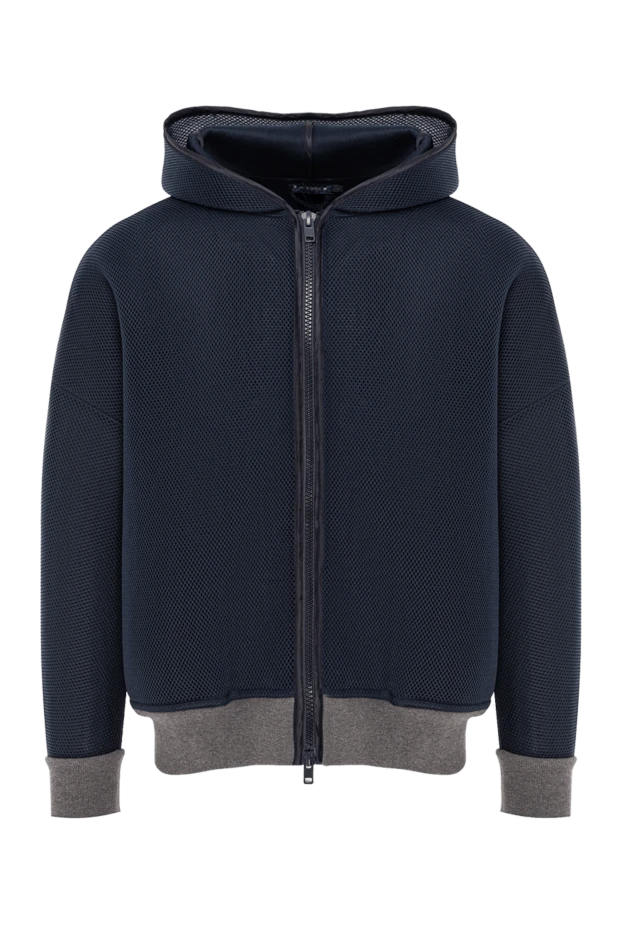 Blue polyurethane sports sweatshirt for men - photo 1