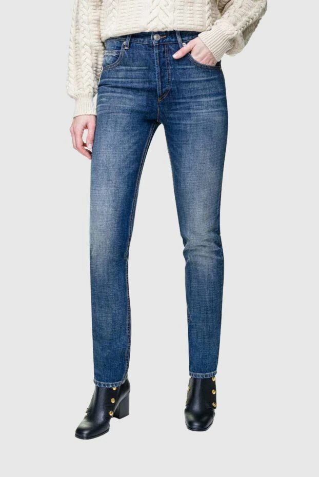 Isabel Marant джинсы женские темно-синие прямого фасона 156391 - фото 3