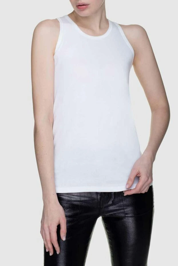 Saint Laurent ақ әмбебап мақтадан жасалған футболка, түзу кесілген
 156444 - фото 3