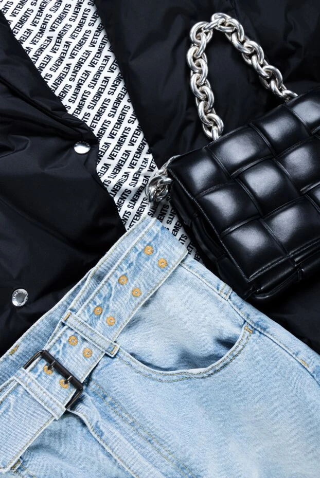 Maison Margiela women's blue jeans with a slit on the leg and dense boiled fabric 156446 - photo 2