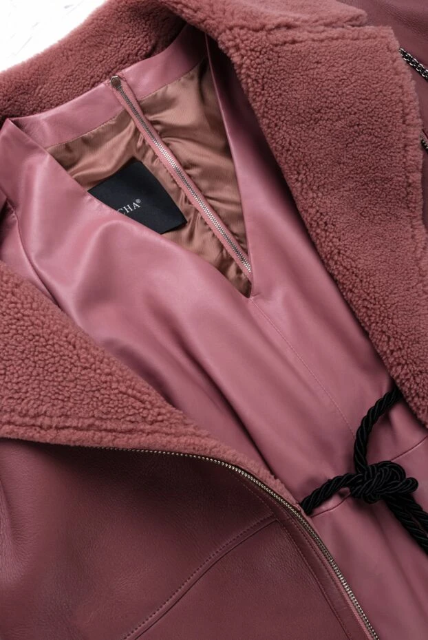 Pink leather dress for women - photo 2