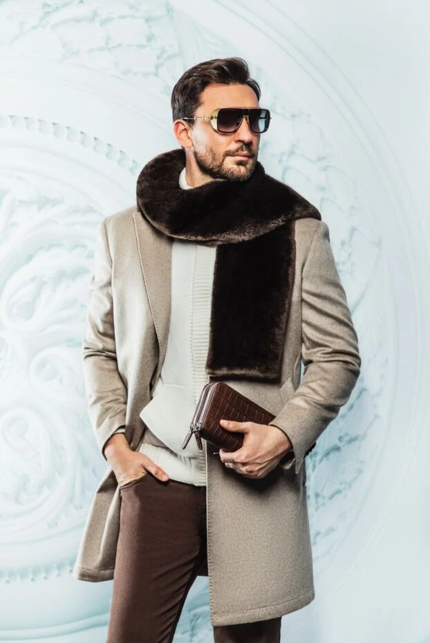 Cardigan for men made of white wool - photo 2