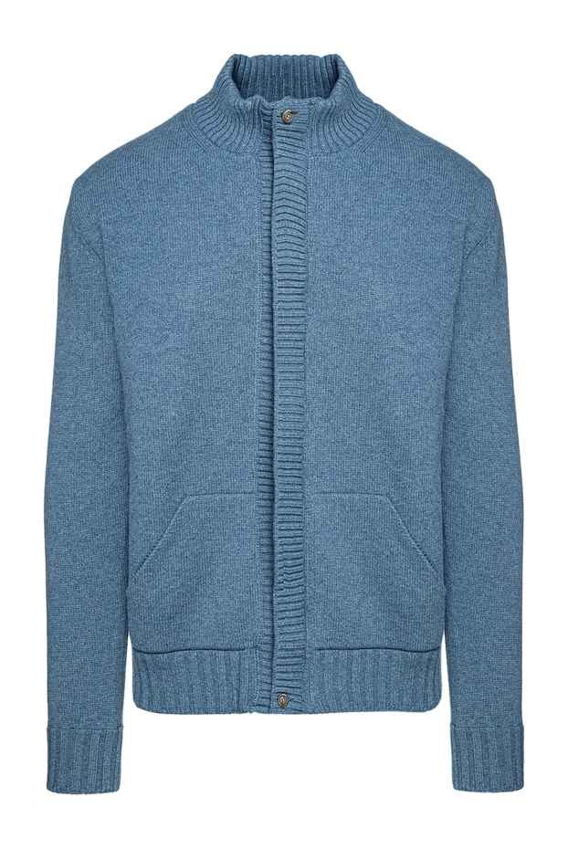 Cesare di Napoli man blue men's wool cardigan купить с ценами и фото 156488 - photo 1