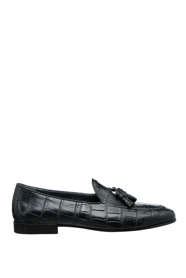 Cesare di Napoli man black alligator loafers for men купить с ценами и фото 156497 - photo 1