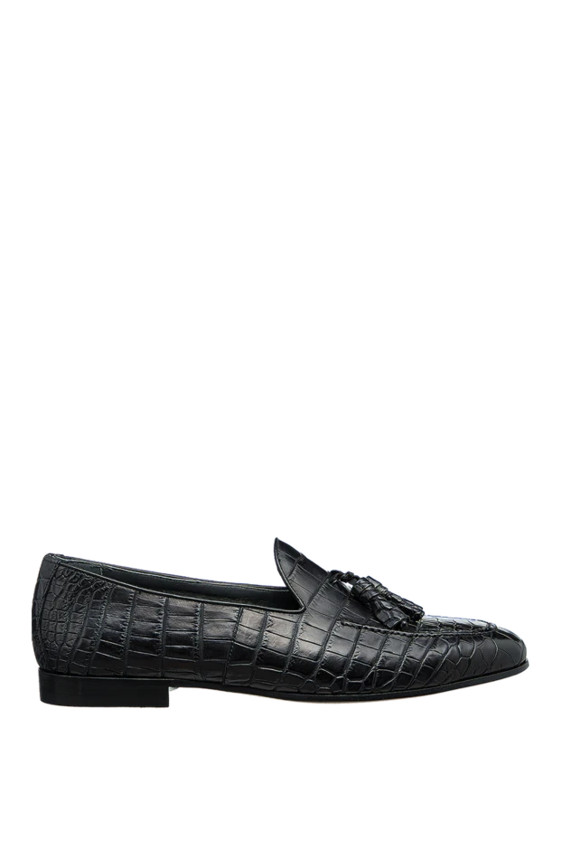 Cesare di Napoli man black crocodile leather loafers for men купить с ценами и фото 156498 - photo 1