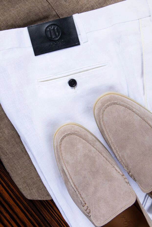 Жазға арналған ақ зығыр ерлер шалбары
 - фото 2