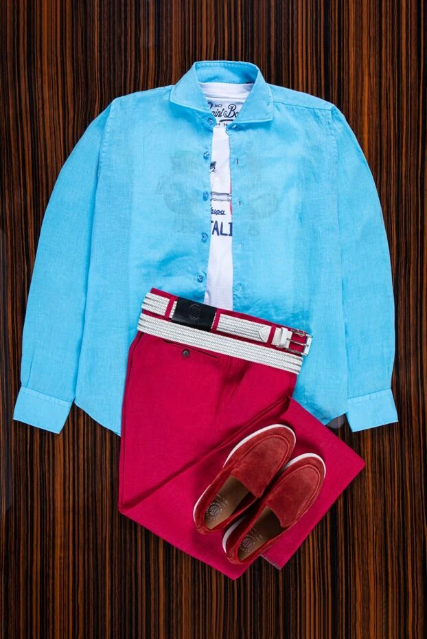 Torras брюки изо льна розовые мужские 156509 - фото 2