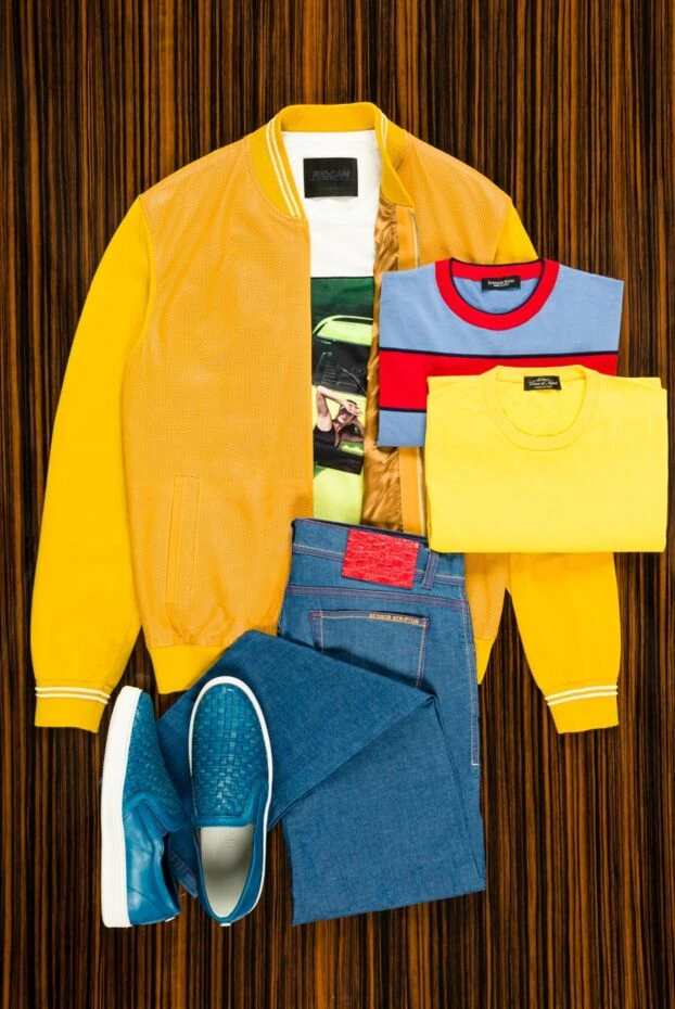 Torras жүннен және таза былғарыдан жасалған ерлер кардиганы, сары 156517 - фото 3