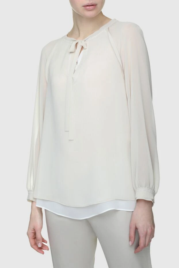 Panicale woman white silk blouse for women 157355 - photo 3