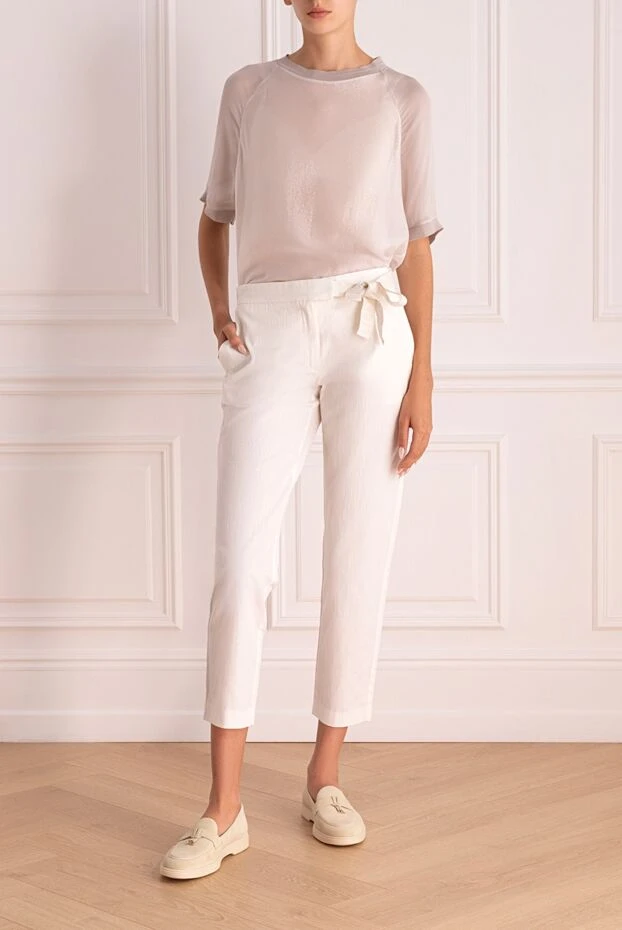 Panicale woman white trousers for women купить с ценами и фото 156572 - photo 2