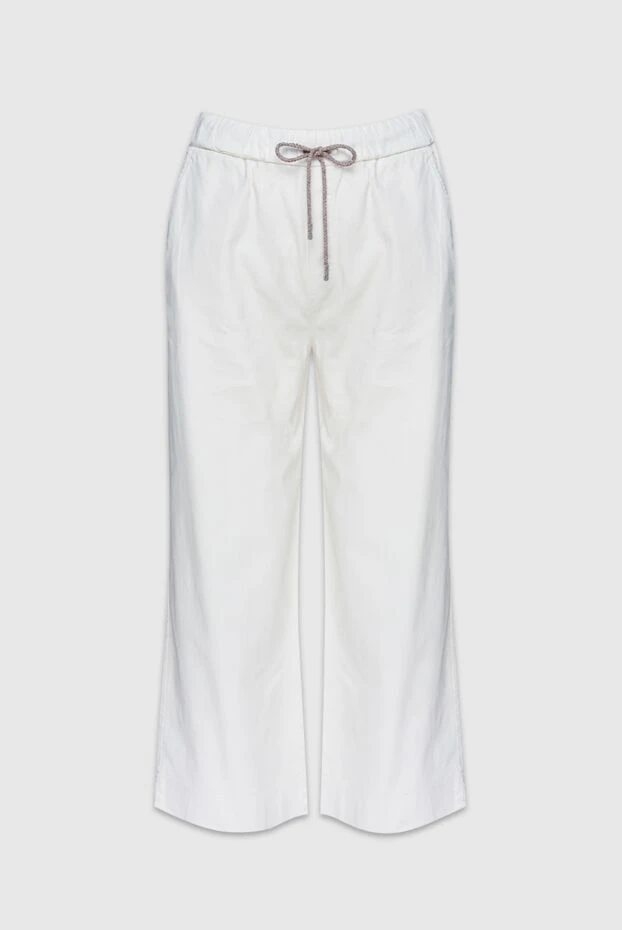 Panicale woman white cotton trousers for women купить с ценами и фото 156650 - photo 1