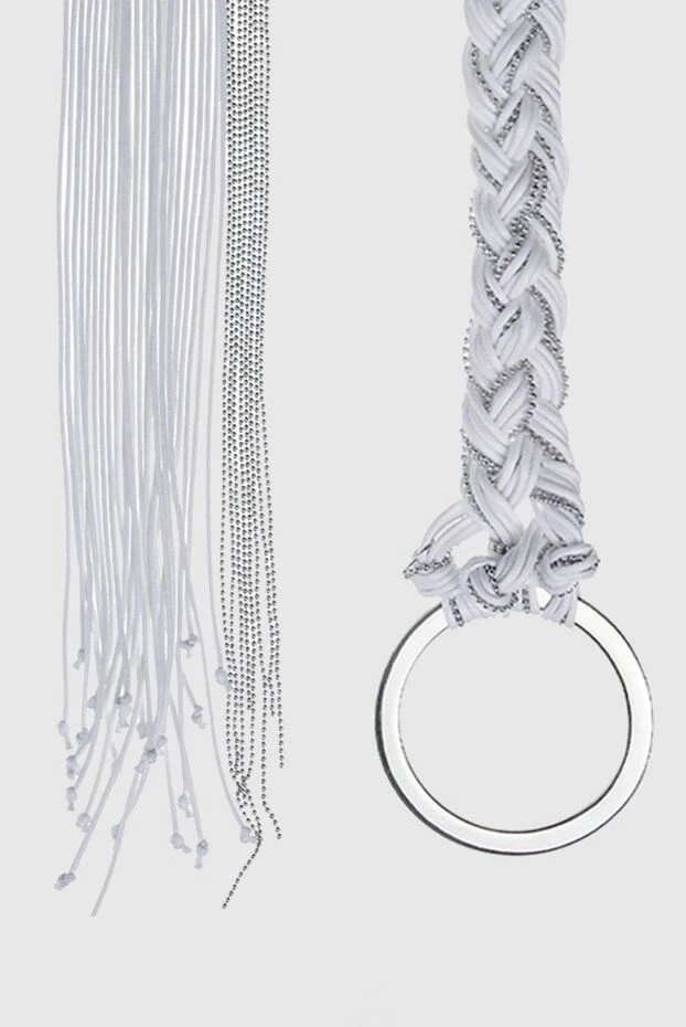 Panicale white women's weaving belt made of cotton 156678 - photo 3