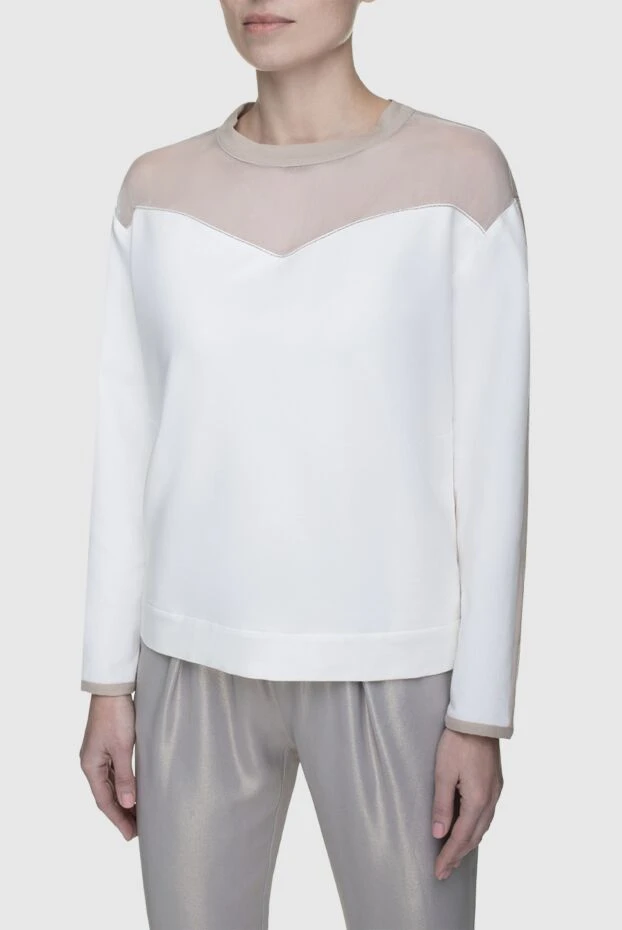 D.Exterior woman white cotton and elastane jumper for women 159585 - photo 3