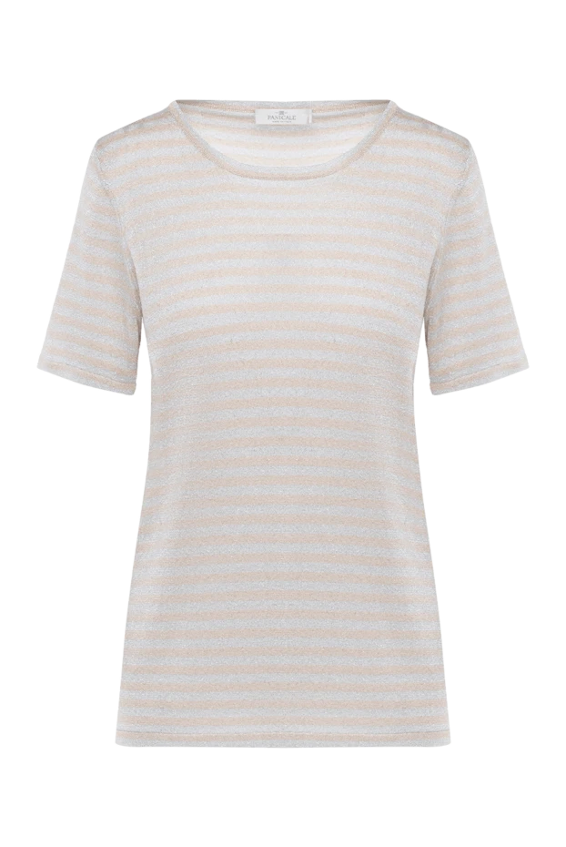 Panicale woman beige viscose and polyester t-shirt for women купить с ценами и фото 156703 - photo 1