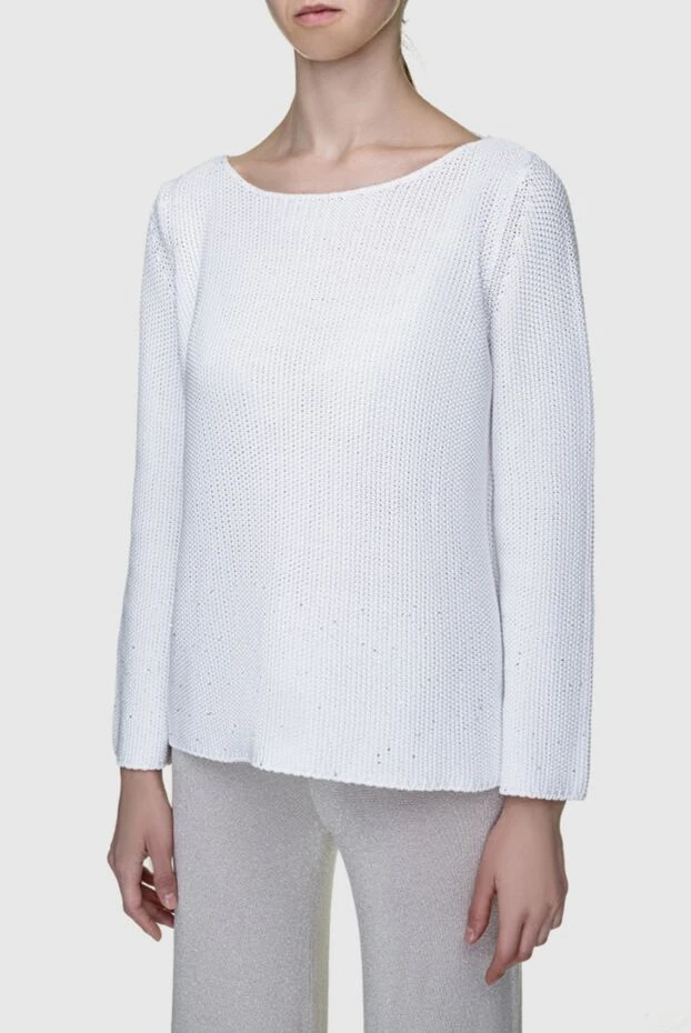 D.Exterior woman white cotton and elastane jumper for women 159585 - photo 3