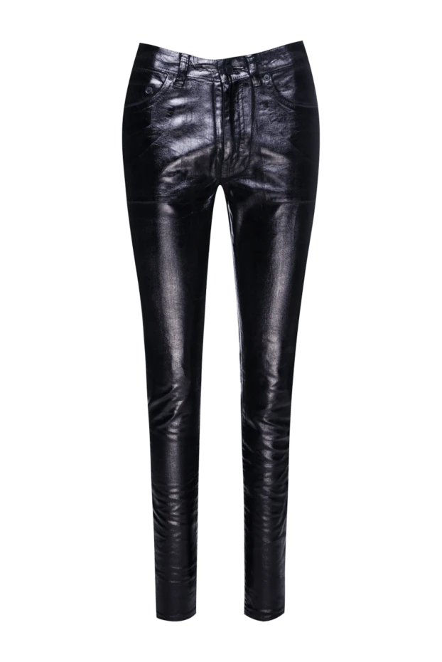 Saint Laurent woman black cotton trousers for women купить с ценами и фото 156736 - photo 1