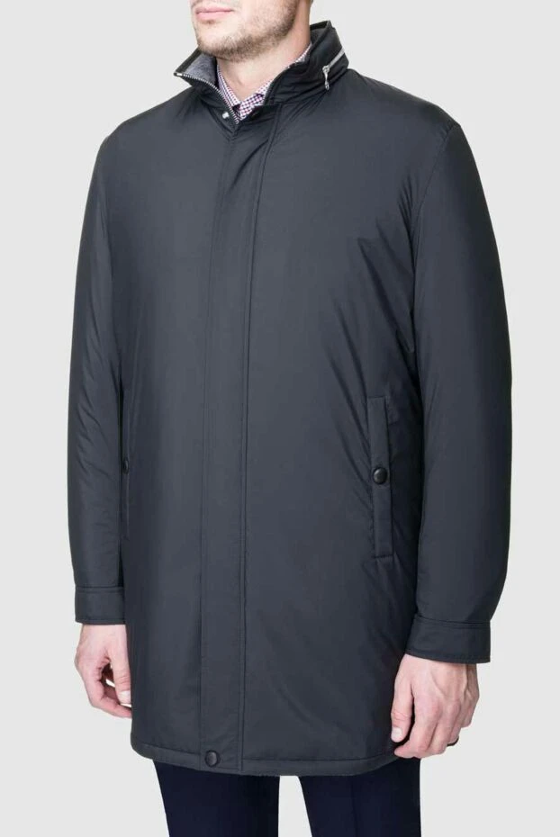 Seraphin куртка из кожи и кашемира синяя мужская 156749 - фото 3