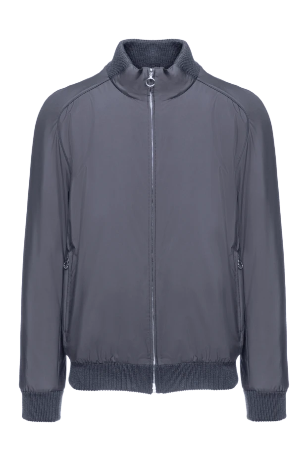 Куртка из нейлона и кашемира серая мужская - фото 1