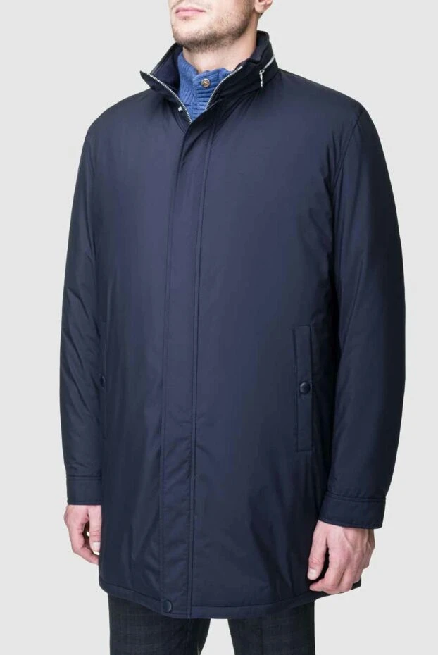 Seraphin куртка синяя удлиненная на молнии с воротником-стойкой мужская 156752 - фото 3