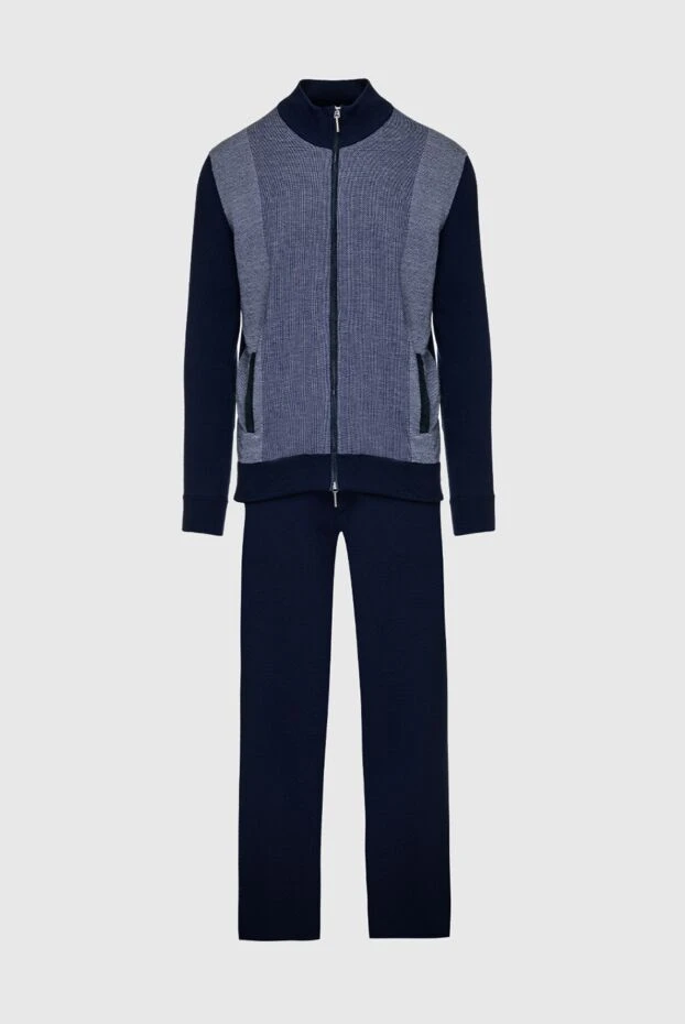 Cesare di Napoli man men's sports suit made of wool, silk and cashmere, blue купить с ценами и фото 156765 - photo 1