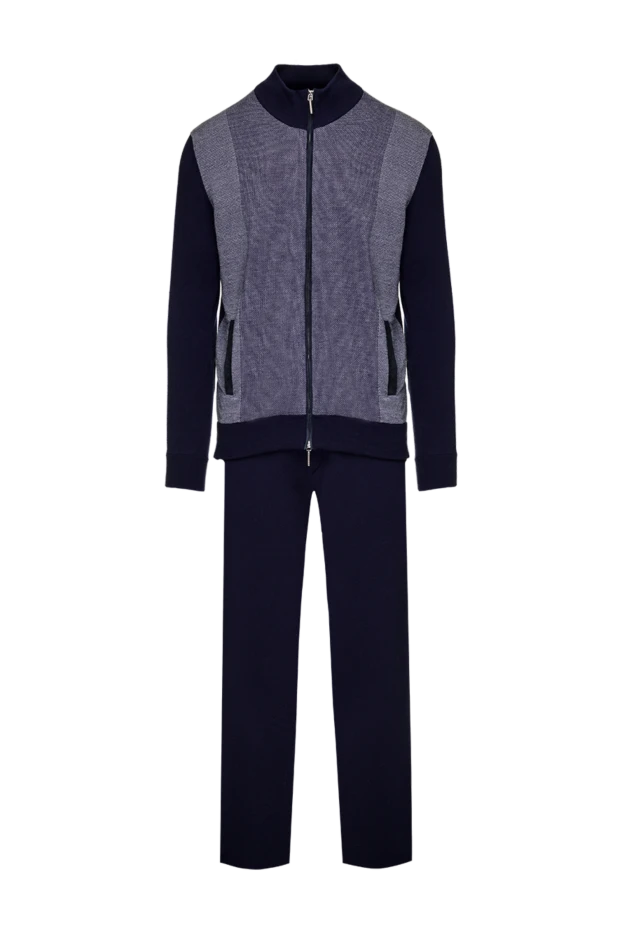 Cesare di Napoli man men's sports suit made of wool, silk and cashmere, blue 156765 - photo 1