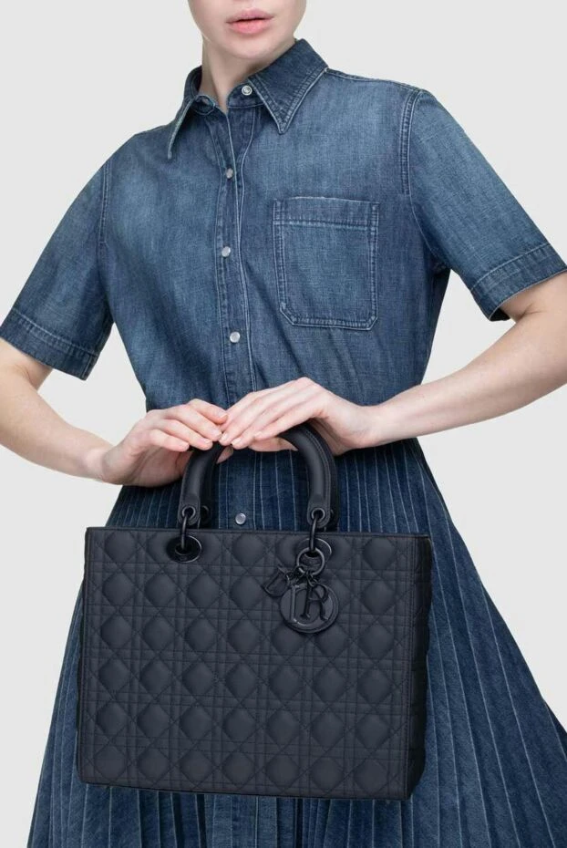 Қара түсті, шынайы былғарыдан жасалған әйелдерге арналған сөмке - фото 2