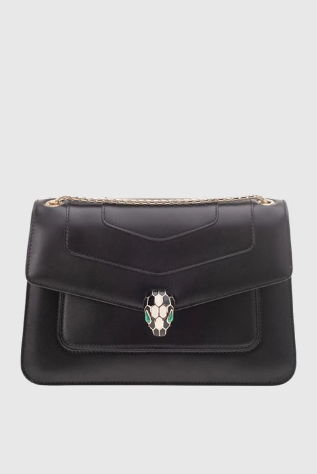 Жылан басы бар қара түсті сөмке - фото 1