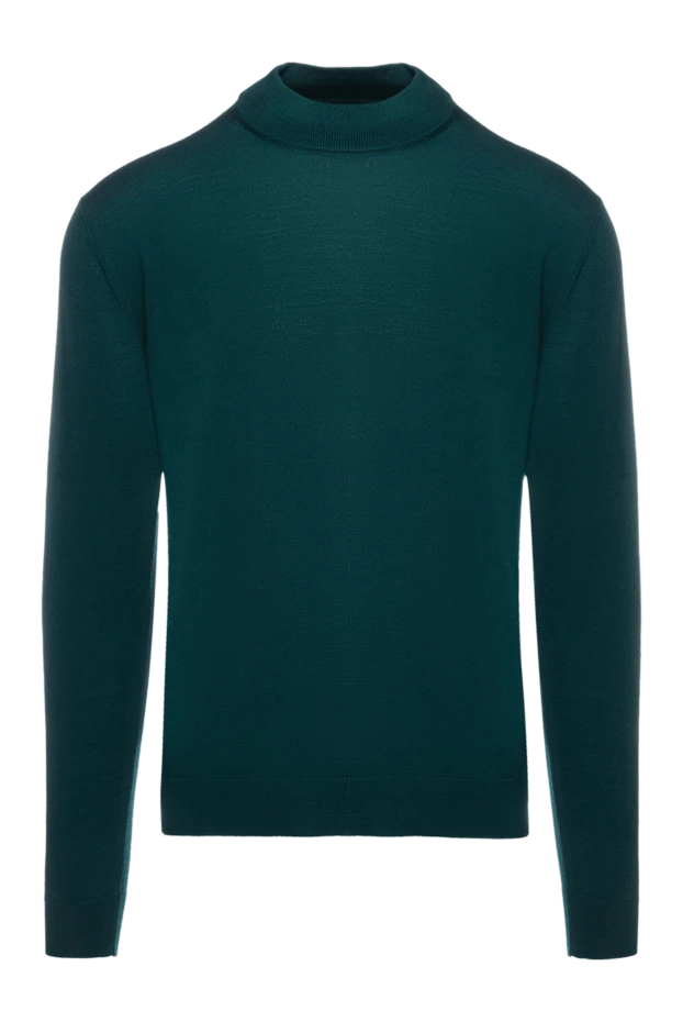 Cesare di Napoli man green wool turtleneck jumper for men купить с ценами и фото 156811 - photo 1