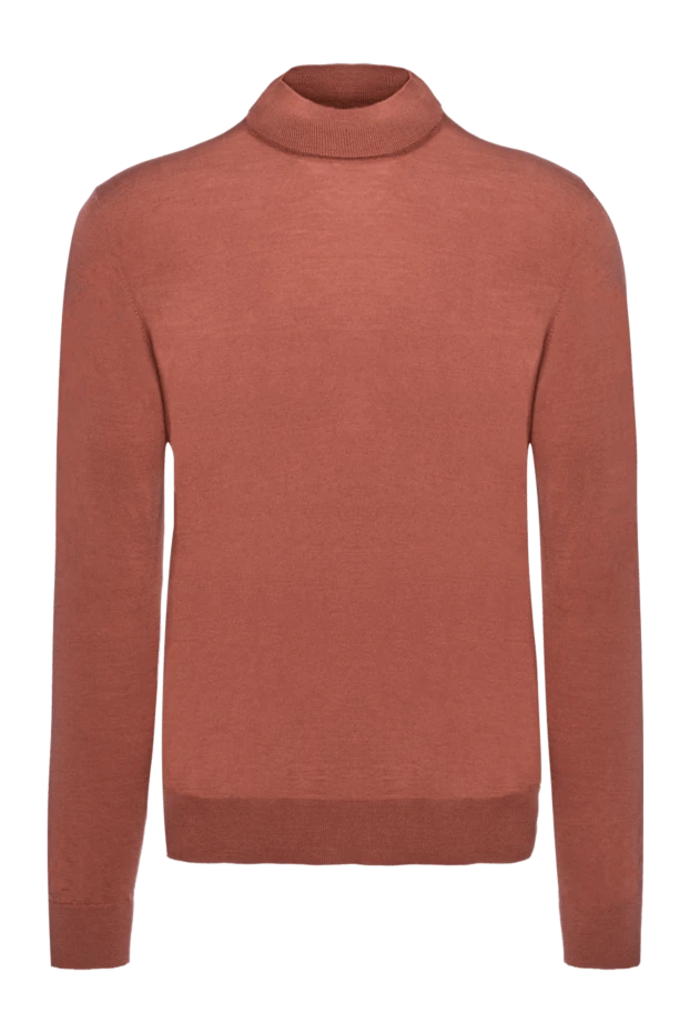 Cesare di Napoli man brown wool turtleneck jumper for men купить с ценами и фото 156816 - photo 1