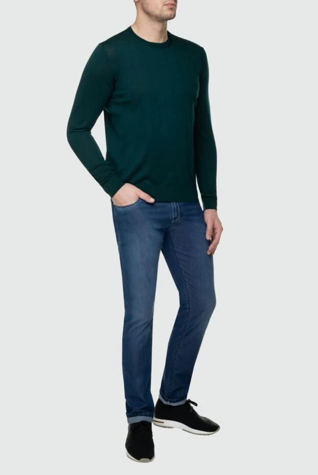 Cesare di Napoli man wool jumper green for men купить с ценами и фото 156826 - photo 2