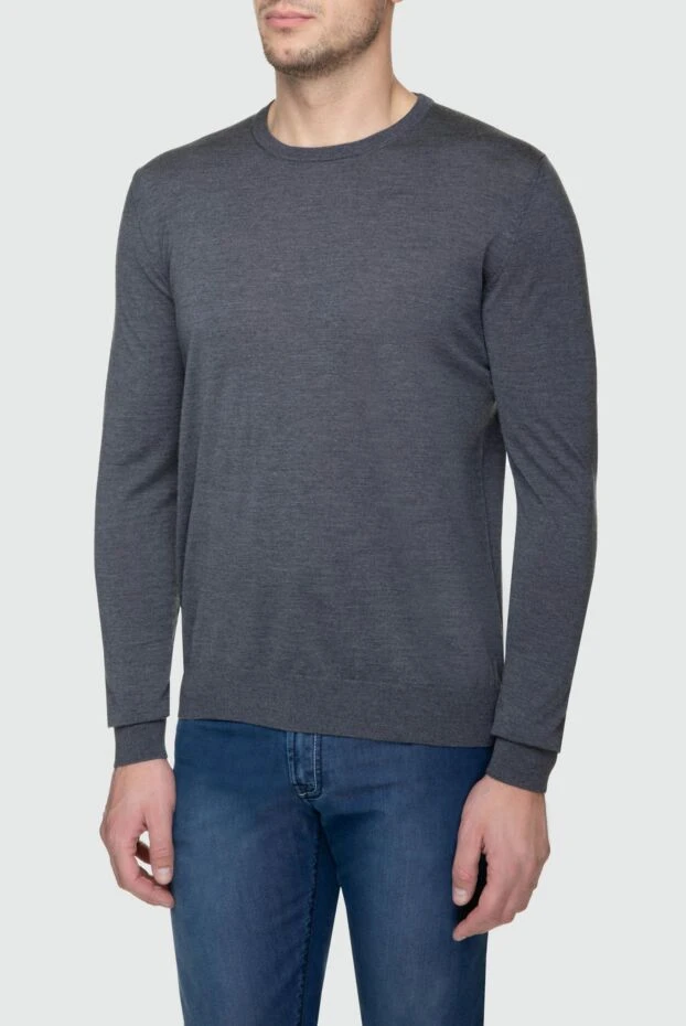 Cesare di Napoli man wool jumper gray for men купить с ценами и фото 156829 - photo 2