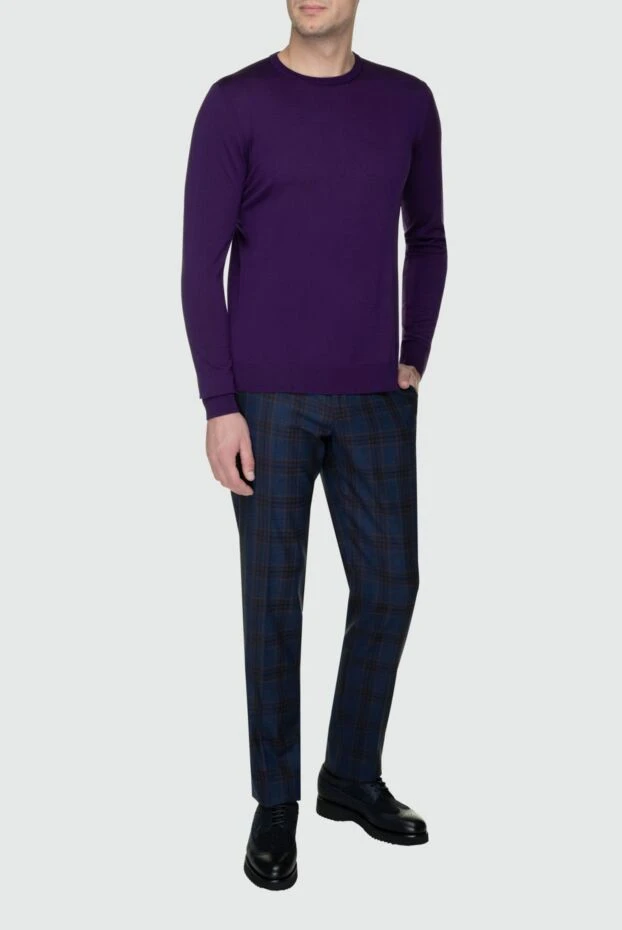 Cesare di Napoli man violet wool jumper for men купить с ценами и фото 156831 - photo 2