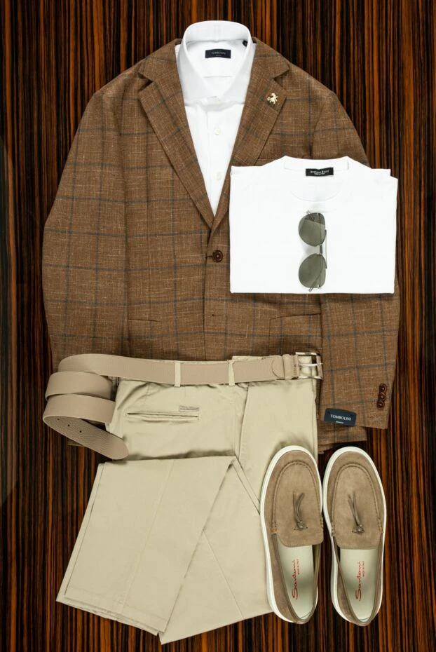 Stefano Ricci ерлерге арналған бежевый мақта және эластан шалбары 156880 - фото 3