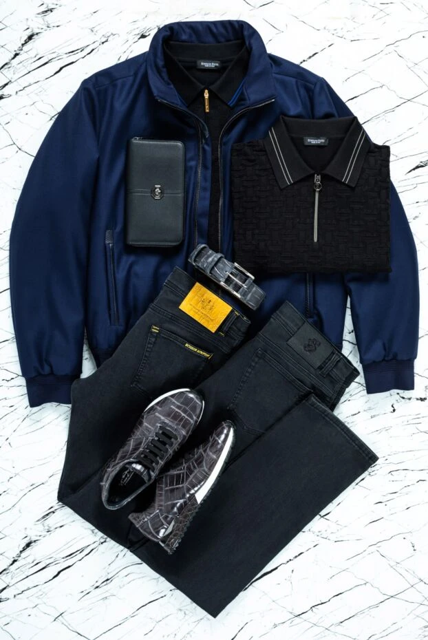 Stefano Ricci куртка из шерсти синяя мужская 156887 - фото 2