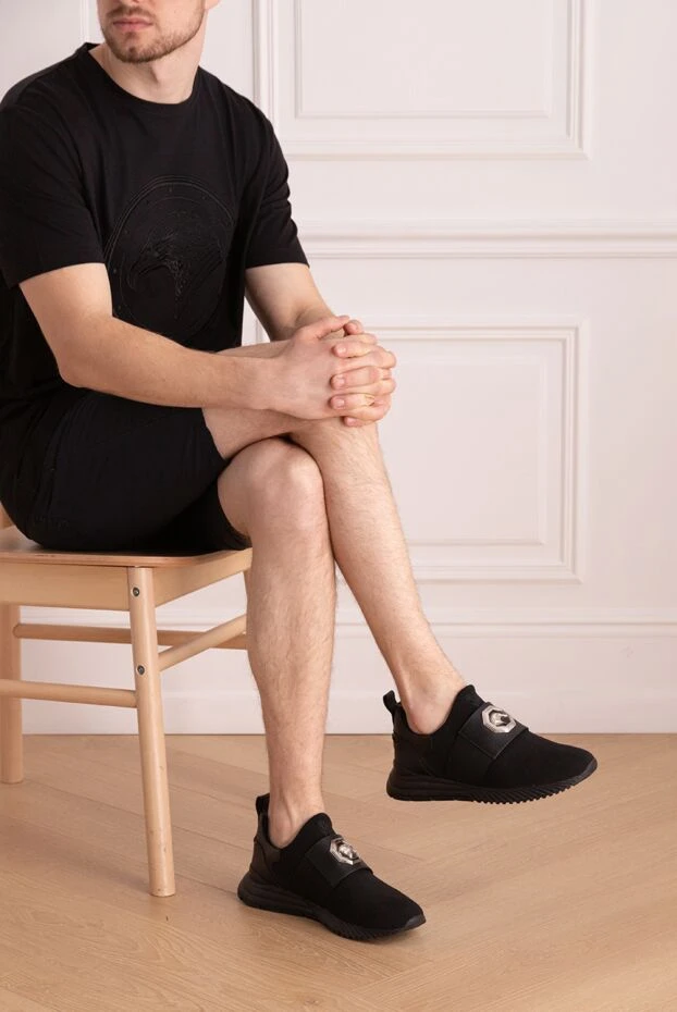 Stefano Ricci кроссовки из полиэстера черные мужские 156890 - фото 3