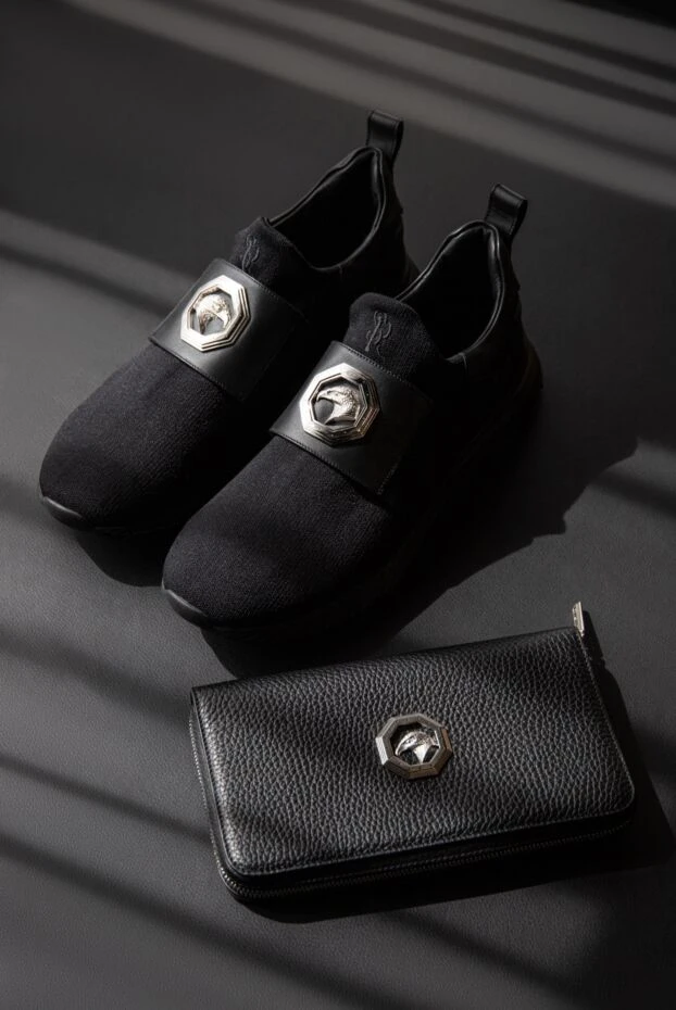 Ерлерге арналған қара полиэстерден жасалған кроссовкалар - фото 2