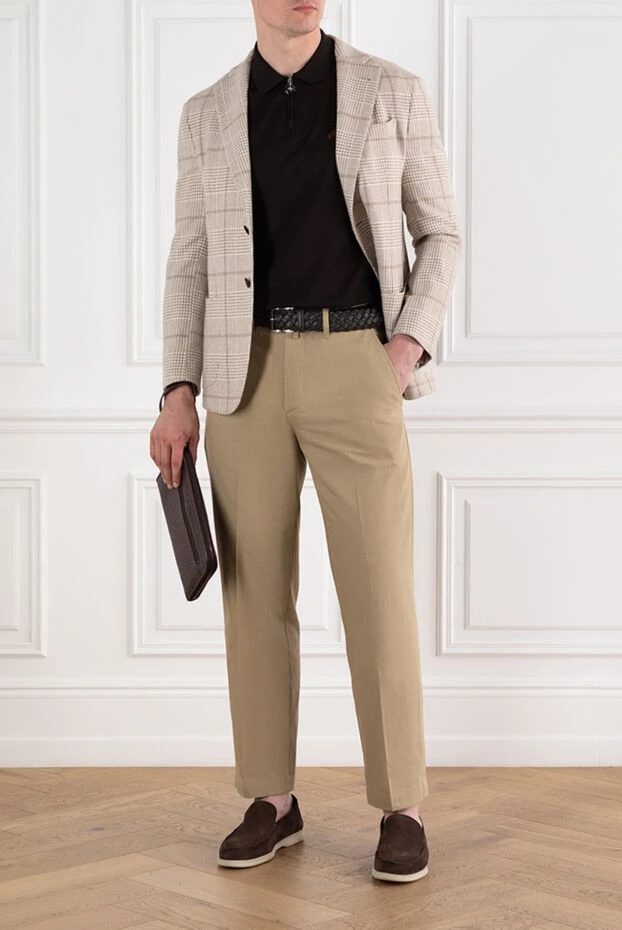 Stefano Ricci коричневое трикотажное поло с молнией и кольцом 156918 - фото 2