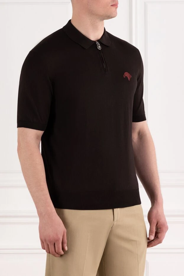 Stefano Ricci brown knit polo shirt with zipper and ring 156918 - photo 3