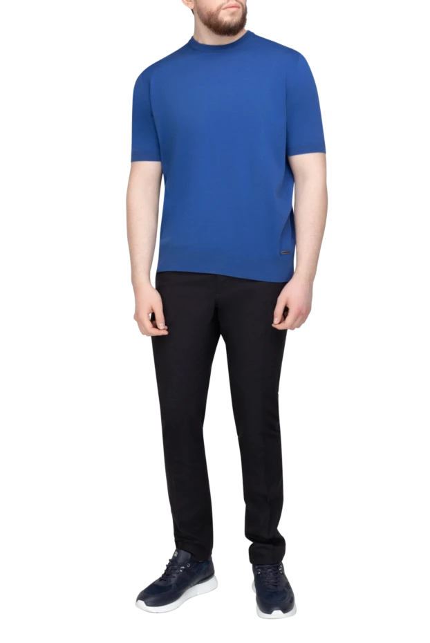 Stefano Ricci джемпер с коротким рукавом из хлопка синий мужской 156925 - фото 2