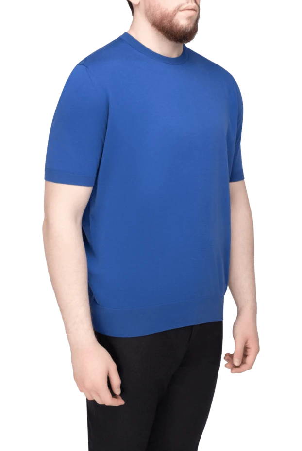 Stefano Ricci джемпер с коротким рукавом из хлопка синий мужской 156925 - фото 3