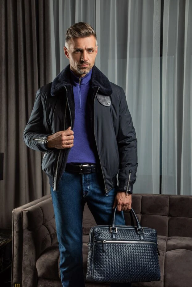 Stefano Ricci ерлерге арналған көк жүннен жасалған сыдырмалы тройер 156940 - фото 2